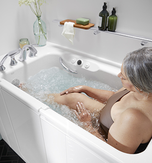 woman relaxing in bath