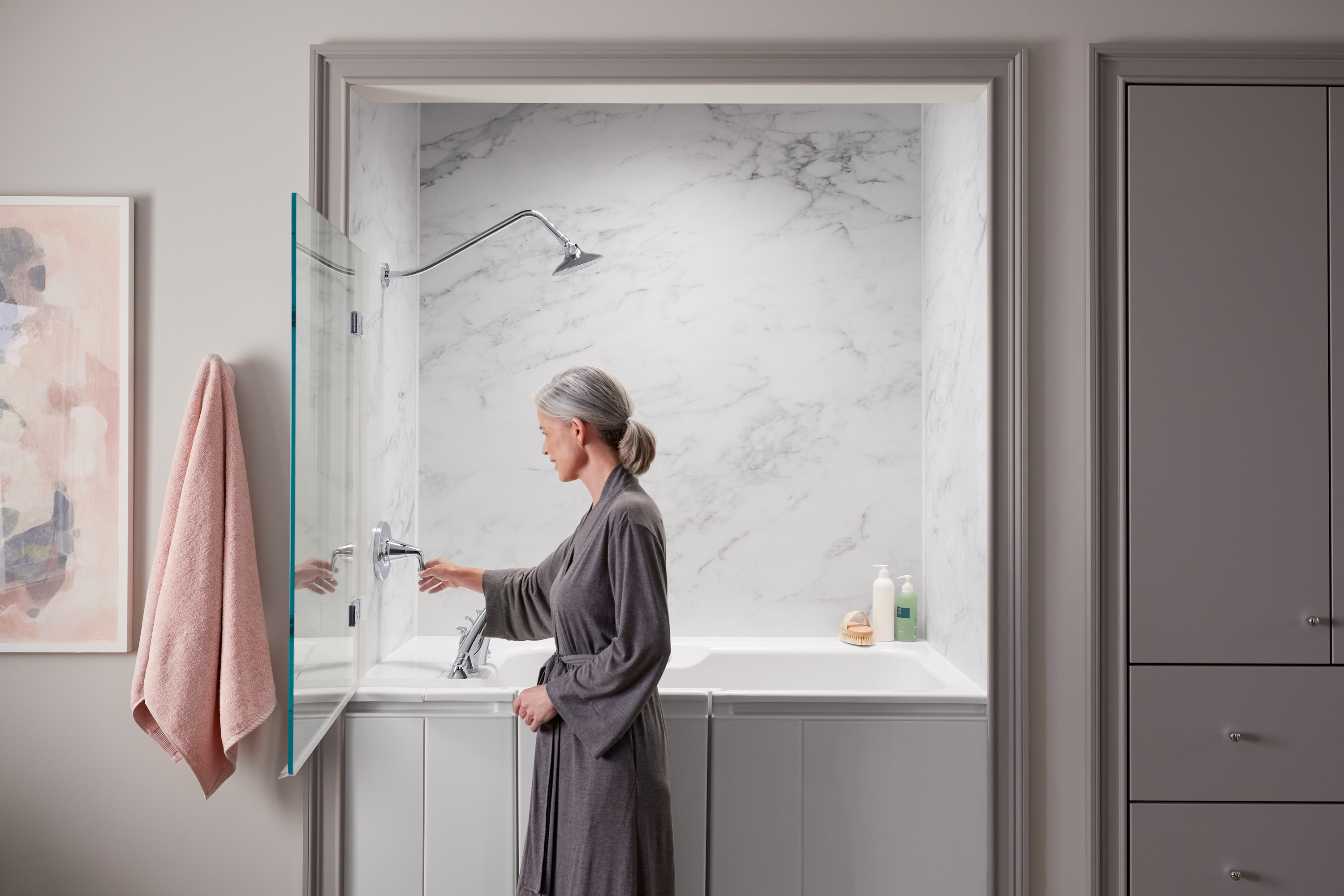 Man enjoying a shower